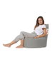 Atelier Del Sofa Baton Saco de Judías para Jardín Puf Exterior, Gris Fume, Poliéster, Impermeable, 70x70x35 cm